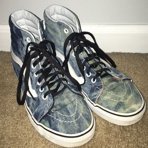 High top blue and gray vans